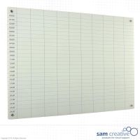 Whiteboard Glas Tagesplaner 0:00–24:00 100x180 cm
