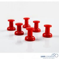 Magnethaftende Jumbo Haftpins rot 6st.