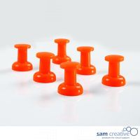 Magnethaftende Jumbo Haftpins orange 6st.